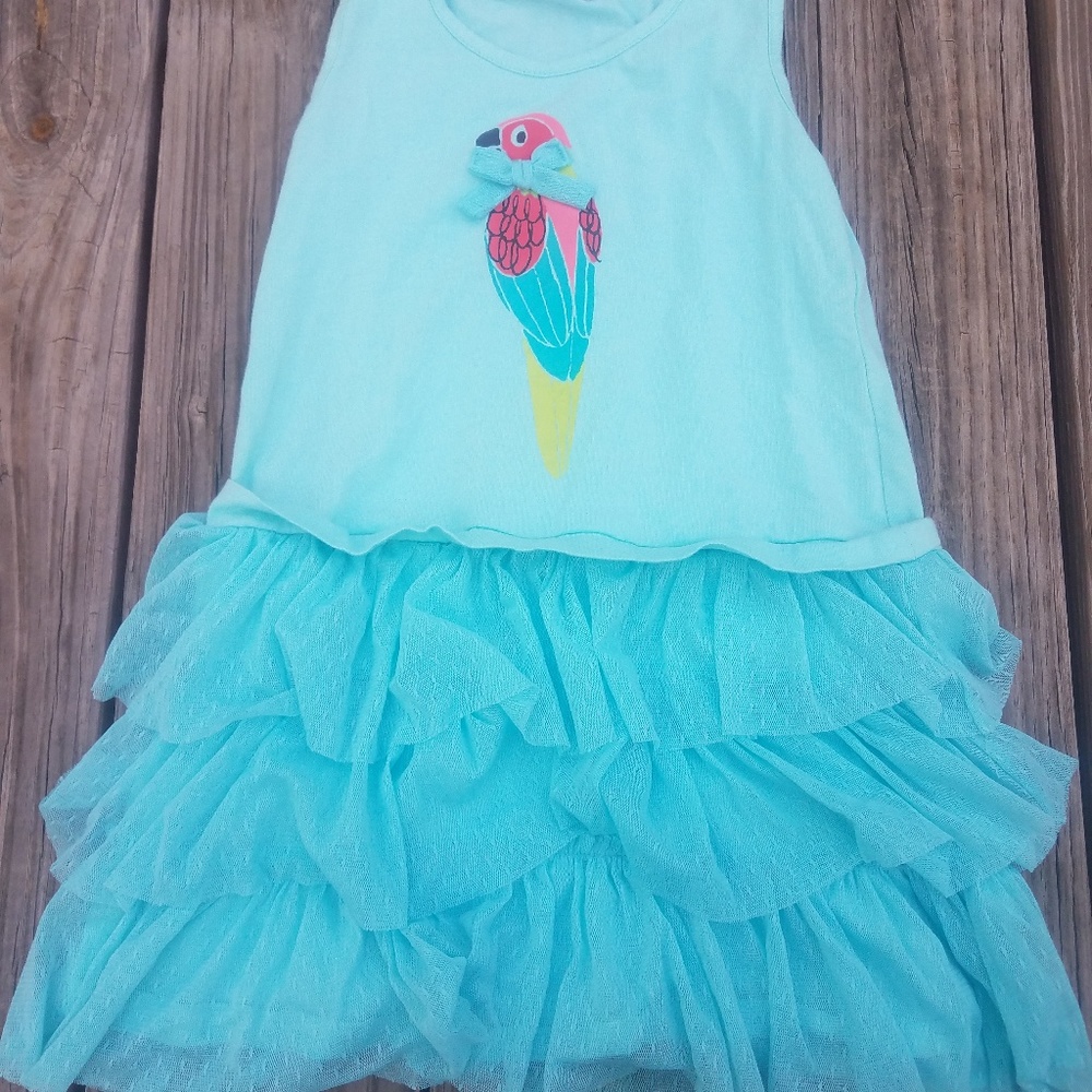 NWOT Tulle Turquoise Short Sleeve Dress Sz 5 Girls